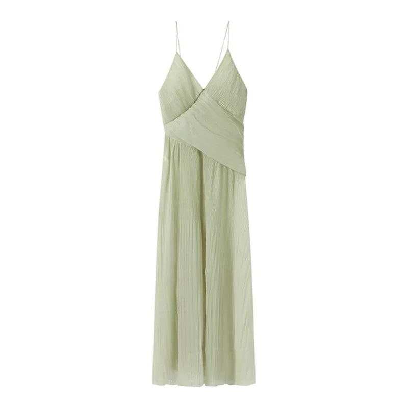 Sexy Backless V Neck Sleeveless Maxi Dress for Women