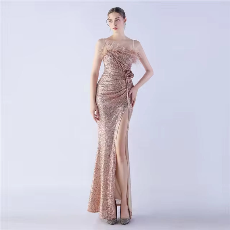 Sexy Tube Top Glitter Sequin Bodycon Mermaid Dress
