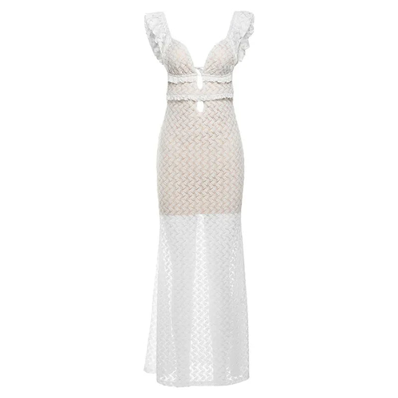 Sexy V-Neck Backless Beach Cover-Up Dress for Women