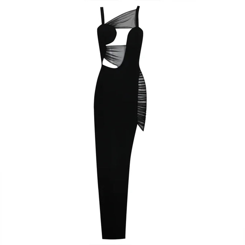 Sheer High Slit Hollow Out Summer Bodycon Dress