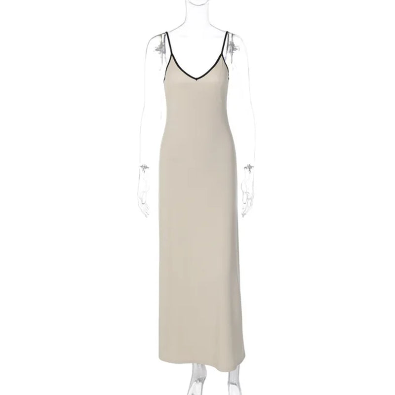 Sleeveless Ribbed Maxi Dress - Y2K Backless Summer Outfit