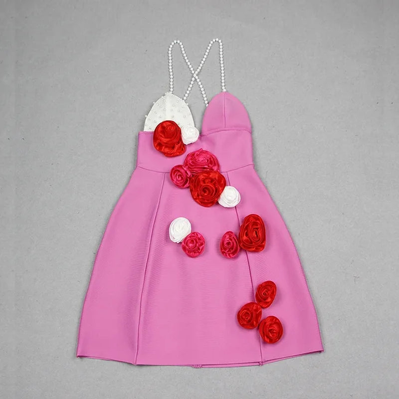 Sleeveless V-Neck Bandage Mini Dress for Evening Events