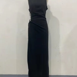 Spring Slim Fit Sleeveless Solid Color Tassel Dress