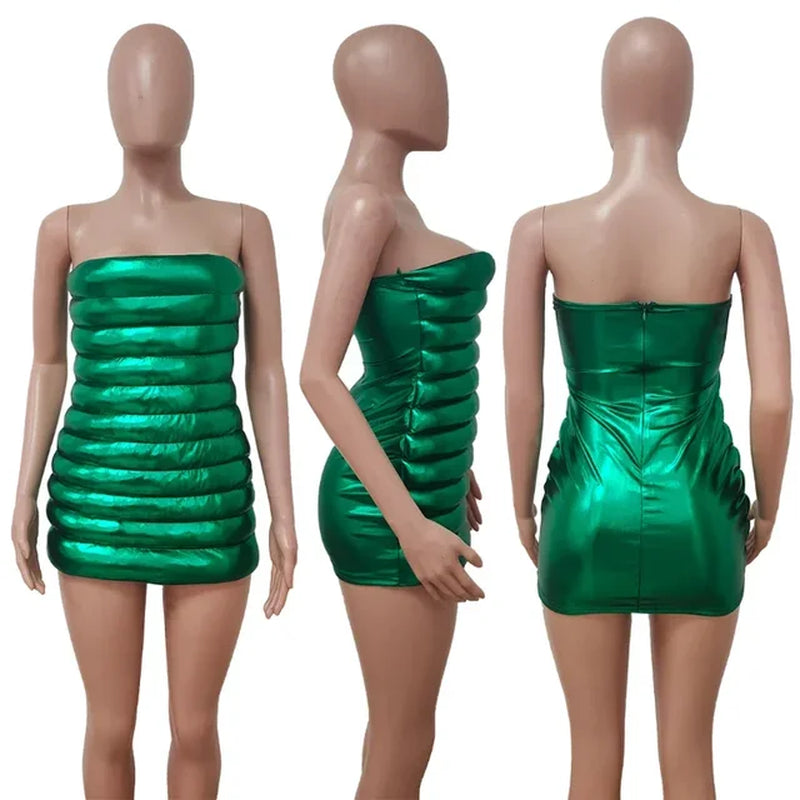 Strapless Ruched Sleeveless Mini Dress for Night Out