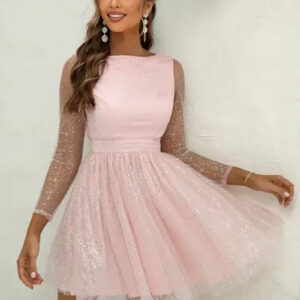 Stunning Sequin Mesh Overlay Dress for Any Occasion