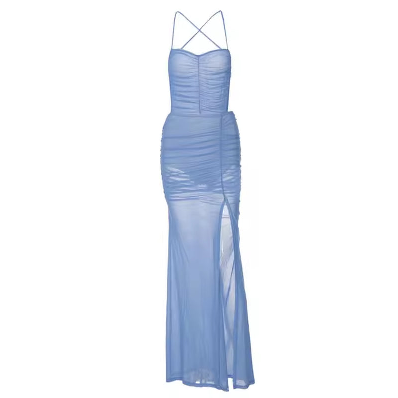 Stylish Maxi Backless Beach Dress - Summer A-Line Midi