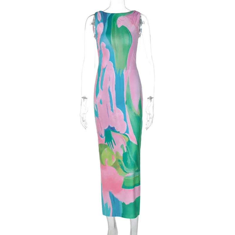 Summer Beach Maxi Dress for Women - Corset Style