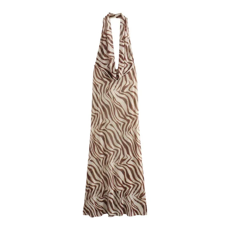 Summer Halter Neck Deep V-Neck Backless Dress