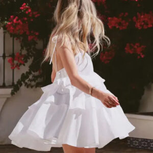 Summer Multi-Layer Ruffle Beach Sling Mini Dress for Women