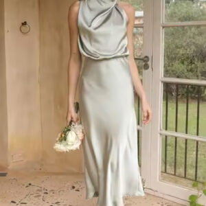 Summer Satin Sleeveless Dress for Mature Women