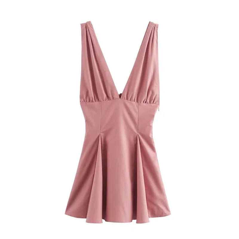 Summer Slim Fit V-Neck Lace Short Dress for Women