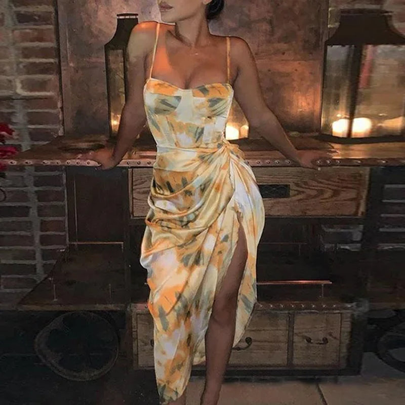 Summer Women's High-Waist Sexy Dress with Print
