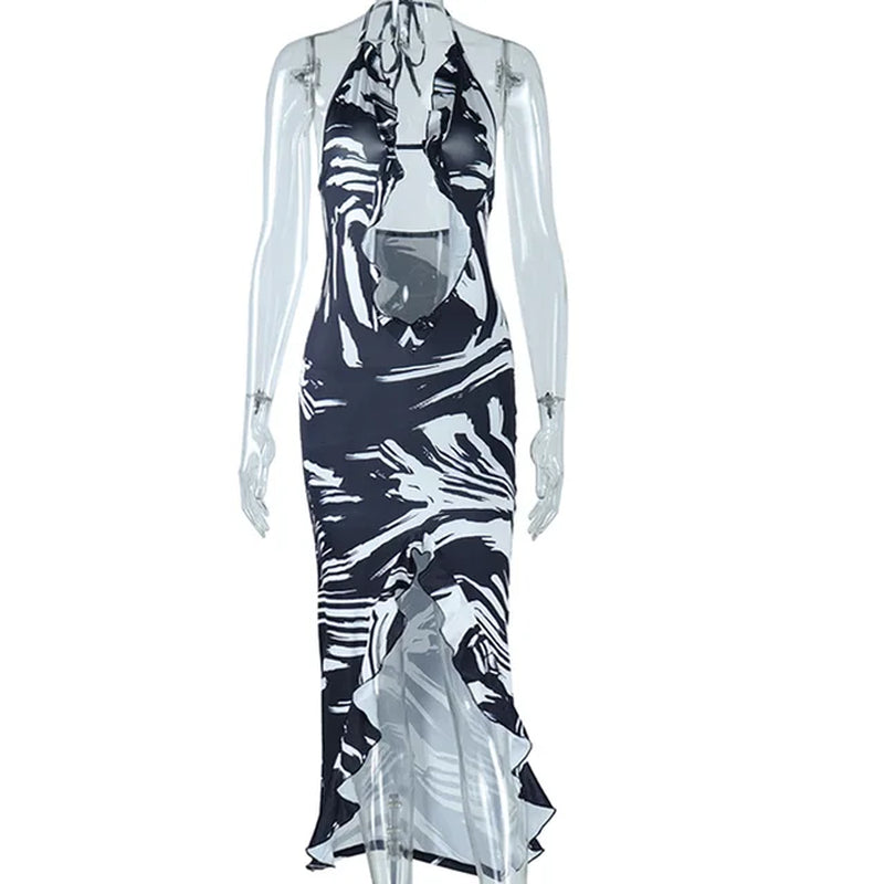 Trendy Women's Bodycon Cape Dress for Summer Beachwear
