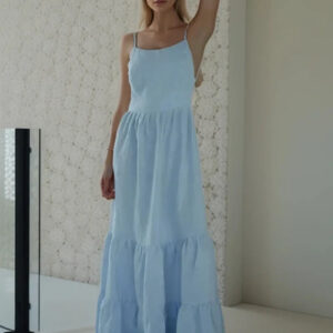 Women's Backless Vintage Beach Maxi Dress for Summer