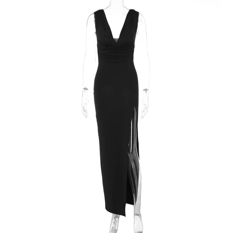 Women's Deep V Neck Beach Tunic Cover-Up Dress