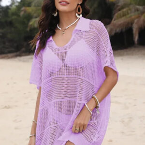 Women's Knitted Kaftan Beach Cover-Up Tunic Swimsuit