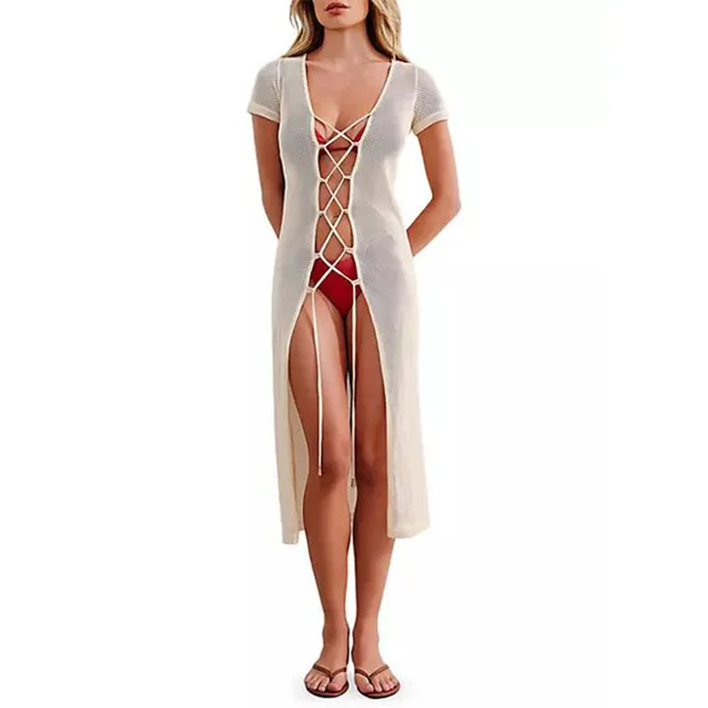 Womenâ€™s Sexy Hollow Bikini Cover-Up Tunic Swimwear