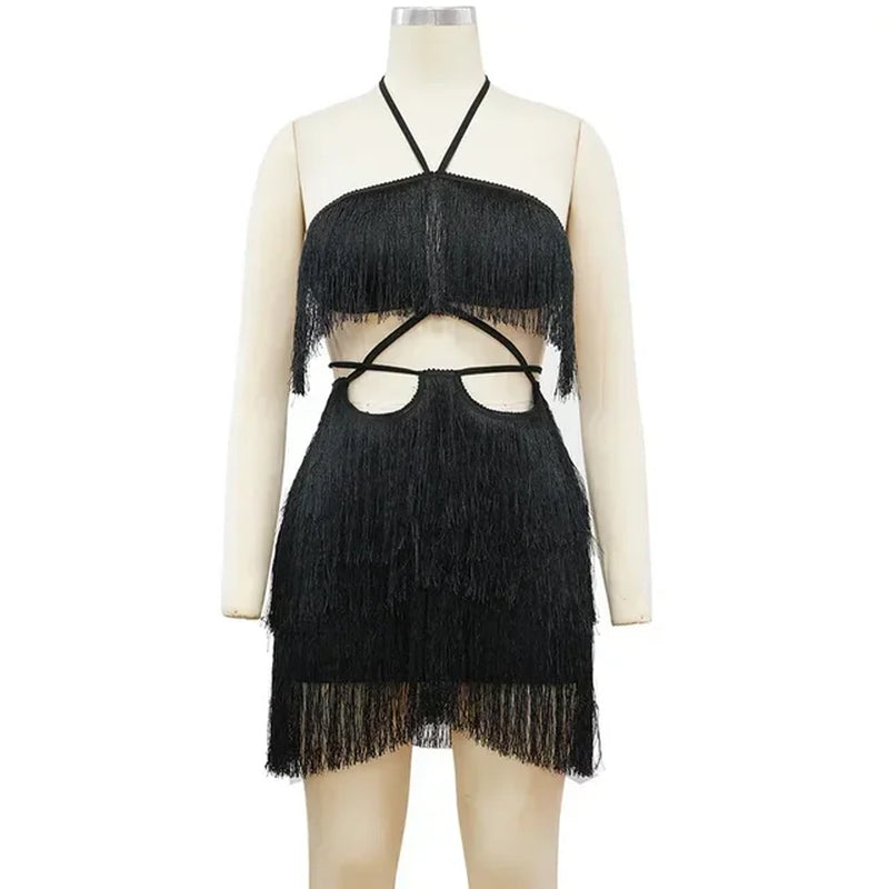 Women's Sexy Hollow Out Strapless Bodycon Mini Dress