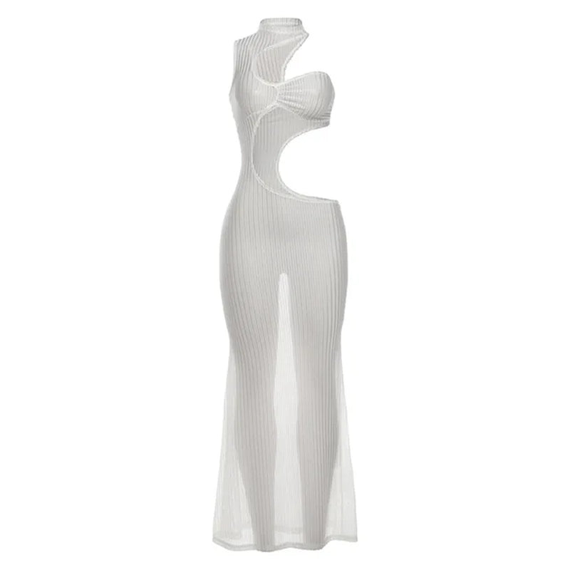 Women's Sexy Slanted Shoulder Beach Tunic Cover-Up Dress