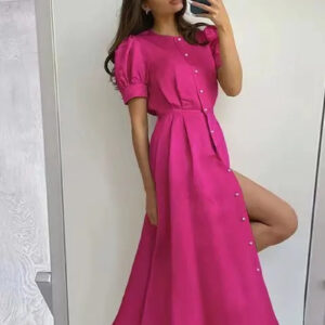Women's Short Sleeve A-Line Swing Dress