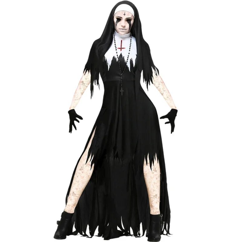 Women's Slim Fit Bloody Nurse Costume Dress with Accessories