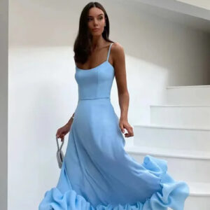 Women's Summer Pleated Ruffled A-Line Party Dress