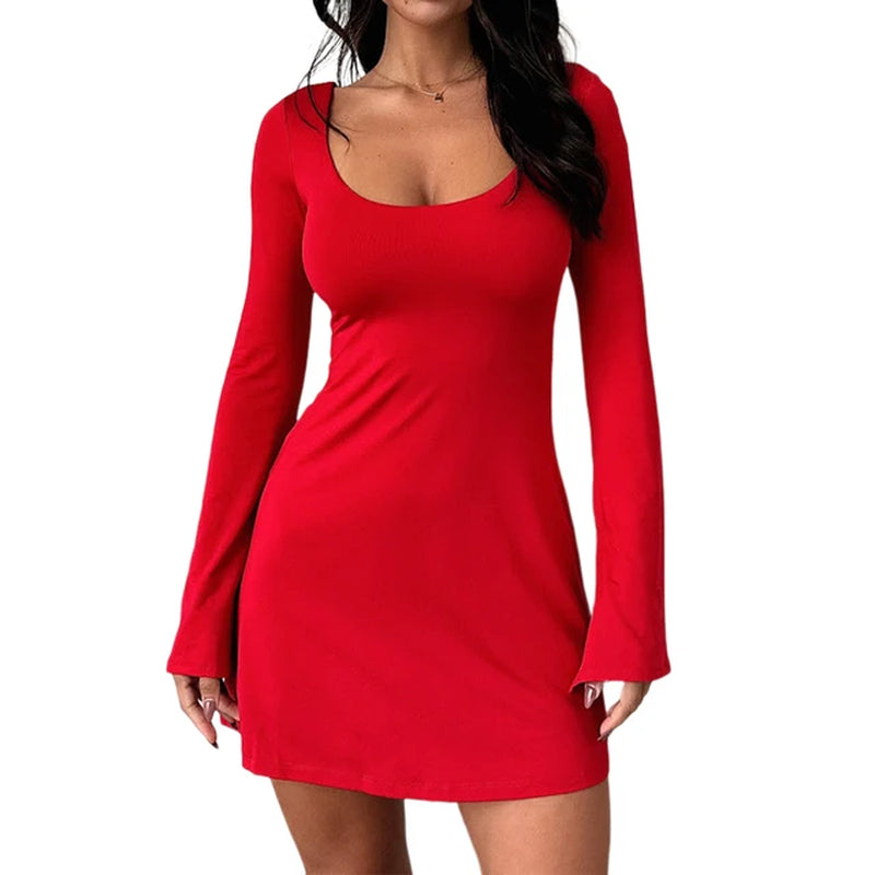 Y2K Bell Sleeve Short Dress for Dance Party
